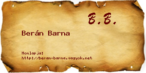 Berán Barna névjegykártya