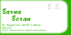 barna beran business card